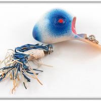 Vintage Bass Bird Lure Co White & Blue Ubangi Lure