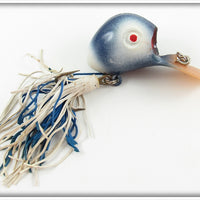 Vintage Bass Bird Lure Co Blue & White Ubangi Lure