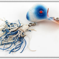 Vintage Bass Bird Lure Co White & Blue Ubangi Lure