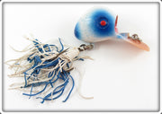 Vintage Bass Bird Lure Co White & Blue Ubangi Lure