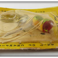 Arbogast Red/White & Frog Fly Rod Hula Popper Pair On Cards