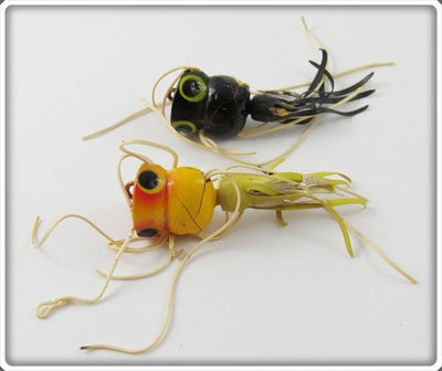 Arbogast Yellow & Black Fly Rod Hula Popper Pair
