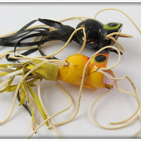 Arbogast Yellow & Black Fly Rod Hula Popper Pair