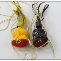 Arbogast Yellow & Black Fly Rod Hula Popper Pair