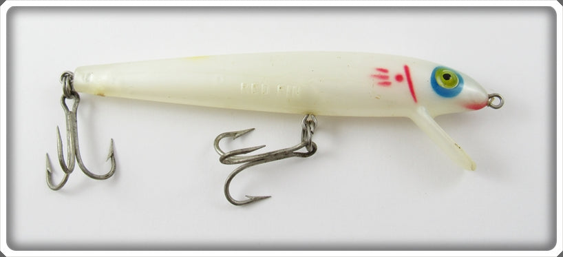 Vintage Cotton Cordell White & Black Red Fin Lure For Sale