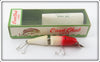 Vintage Creek Chub Red & White Jointed Baby Pikie Lure In Box