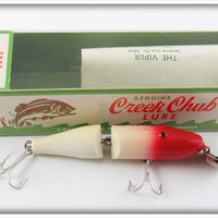 Vintage Creek Chub Red & White Jointed Baby Pikie Lure In Box
