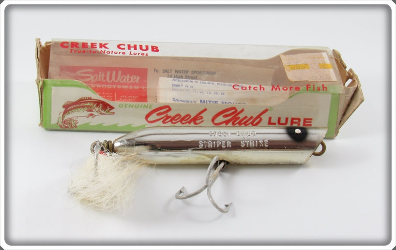 Vintage Creek Chub Chrome Striper Strike Lure In Box 