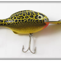 Vintage Heddon Green & Yellow Crackleback Lure