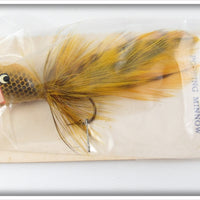 E.H. Peckinpaugh Co Yellow & Black Peck's Special Popping Minnow On Card