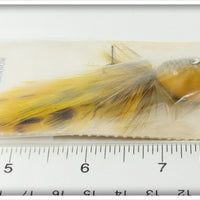 E.H. Peckinpaugh Co Yellow & Black Peck's Special Popping Minnow On Card