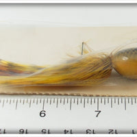 E.H. Peckinpaugh Co Yellow & Black Peck's Special Popping Minnow On Card