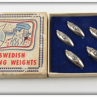 Vintage Swedish Fishing Weights Set In Box