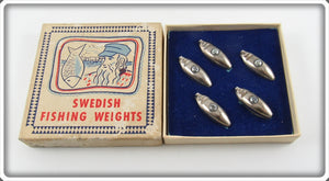 Vintage Swedish Fishing Weights Set In Box