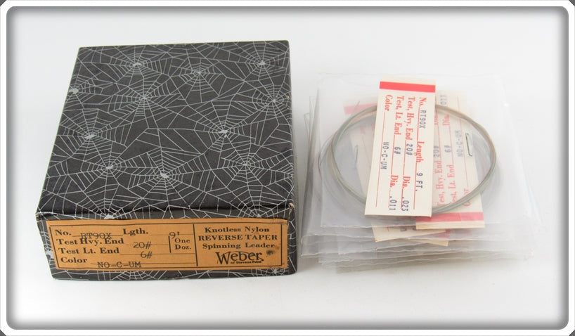 Weber Reverse Taper Spinning Leaders In Spider Web Box 
