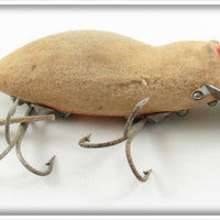 Vintage Heddon White Flocked Meadow Mouse Lure 