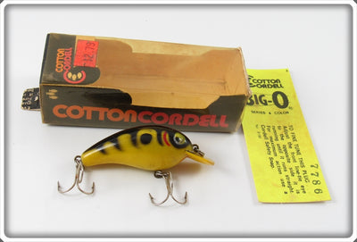 Vintage Cordell Yellow Black Stripes Big O Lure In Box