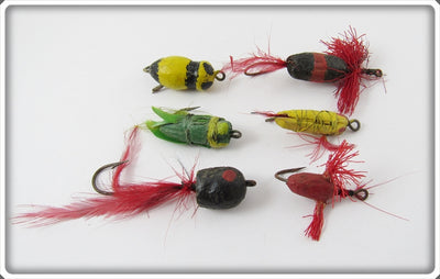 Folk Art Flyrod Popper Lot Of Six