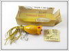 Arbogast Yellow Spinning Hula Popper In Box
