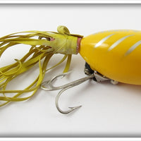 Arbogast Yellow Spinning Hula Popper In Box