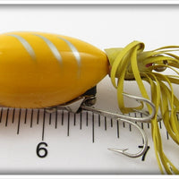 Arbogast Yellow Spinning Hula Popper In Box