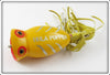 Arbogast Yellow Spinning Hula Popper In Box