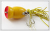 Arbogast Yellow Spinning Hula Popper In Box