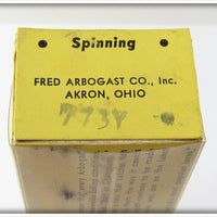 Arbogast Yellow Spinning Hula Popper In Box