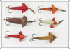 Wooden Devon Minnow Type Lot Of Six