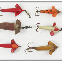 Wooden Devon Minnow Type Lot Of Six