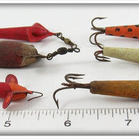 Wooden Devon Minnow Type Lot Of Six