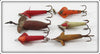 Wooden Devon Minnow Type Lot Of Six