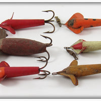 Wooden Devon Minnow Type Lot Of Six