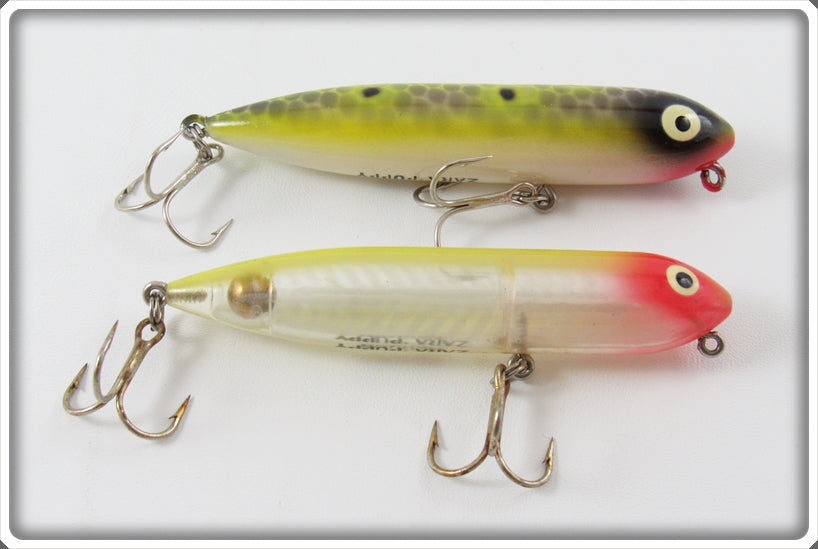 Heddon Yellow Shore & Frog Scale Zara Puppy Lure Pair