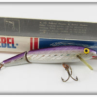 Vintage Rebel Purple Jointed Minnow Lure In Box