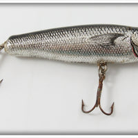 Vintage Bagley Black On Silver Foil Finger Mullet Lure