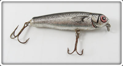 Vintage Bagley Black On Silver Foil Finger Mullet Lure
