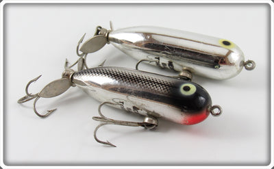 Vintage Heddon Chrome Baby Torpedo Lure Pair 