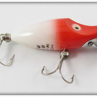 Vintage Heddon Red & White Midget River Runt Lure 