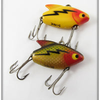Vintage Heddon Yellow & Perch Sonic Lure Pair