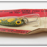 Lou J Eppinger Mfg Frog Spot Dardevle Midget On Card