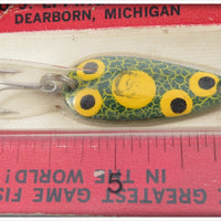 Lou J Eppinger Mfg Frog Spot Dardevle Midget On Card