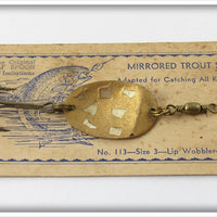 Roy Self Gold Finish Mirrored Trout Spoon On Card