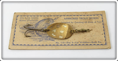 Roy Self Gold Finish Mirrored Trout Spoon On Card