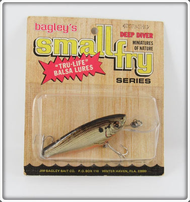 Vintage Bagley Shad On Gold Small Fry Shad Lure On Card 