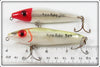 Mirrolure Red/White & Silver/Yellow Top Dog Jr Pair