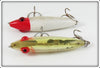 Mirrolure Red/White & Silver/Yellow Top Dog Jr Pair