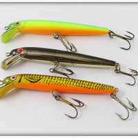 Unknown Minnow Lot Of Three: Yellow, Chrome, & Natural
