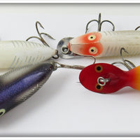 Heddon Fishable Lot Of Four: River Runt, Tadpolly, & Baby Lucky 13