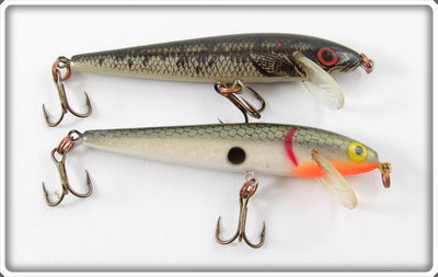 Vintage Rebel Naturalized Bass & Gold Scale Floater Lure Pair 